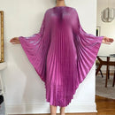 Batwing Sleeves Pleated Off-the-shoulder Maxi Dresses 132661 - TUZZUT Qatar Online Shopping