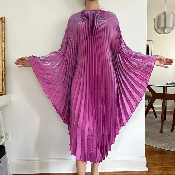 Batwing Sleeves Pleated Off-the-shoulder Maxi Dresses 132661 - TUZZUT Qatar Online Shopping