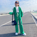Teenage Girls Sets Autumn Loose Knitting for Kids School Children Clothes Girl Sweater Wide Leg Pants Suits   S4645698 - TUZZUT Qatar Online Shopping