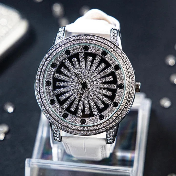SHIYUNME Luxury Diamond Leather Watch W7527 SHIYUNME Luxury Diamond Leather Watch W7527