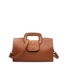 Camel Brown Faux Leather Clutch Shoulder Bag with Dragon Head Detail   S394461 - TUZZUT Qatar Online Shopping