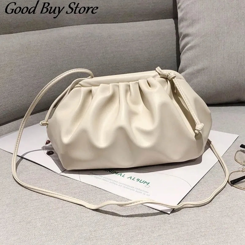 Women's Fashion Cloud-wrapped Soft PU Leather Small Crossbody Bag   X1395679 - TUZZUT Qatar Online Shopping