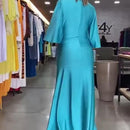 Women's Long Sleeve V-Neck Maxi Dress    B-304194 - TUZZUT Qatar Online Shopping