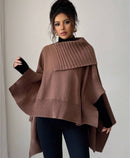 Womens Winter Cape Sweater 68332 - TUZZUT Qatar Online Shopping