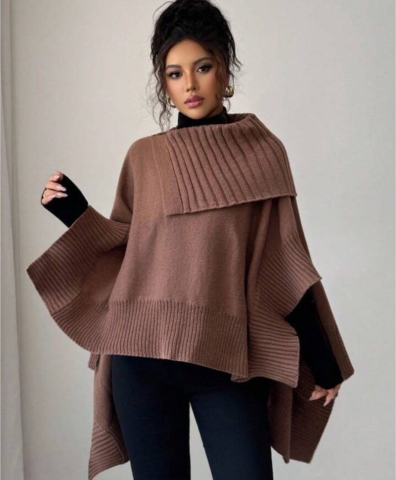 Womens Winter Cape Sweater 68332 - TUZZUT Qatar Online Shopping