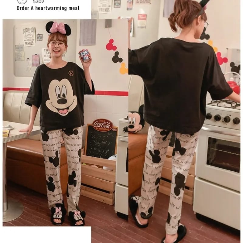 Disney Cute Mickey Mouse Pajamas Ladies Sleepwear Summer Short Sleeve Top & Shorts Casual Women Homewear Pajama Set M S4860579 Disney Cute Mickey Mouse Pajamas Ladies Sleepwear Summer Short Sleeve Top & Shorts Casual Women Homewear Pajama Set M S4860579