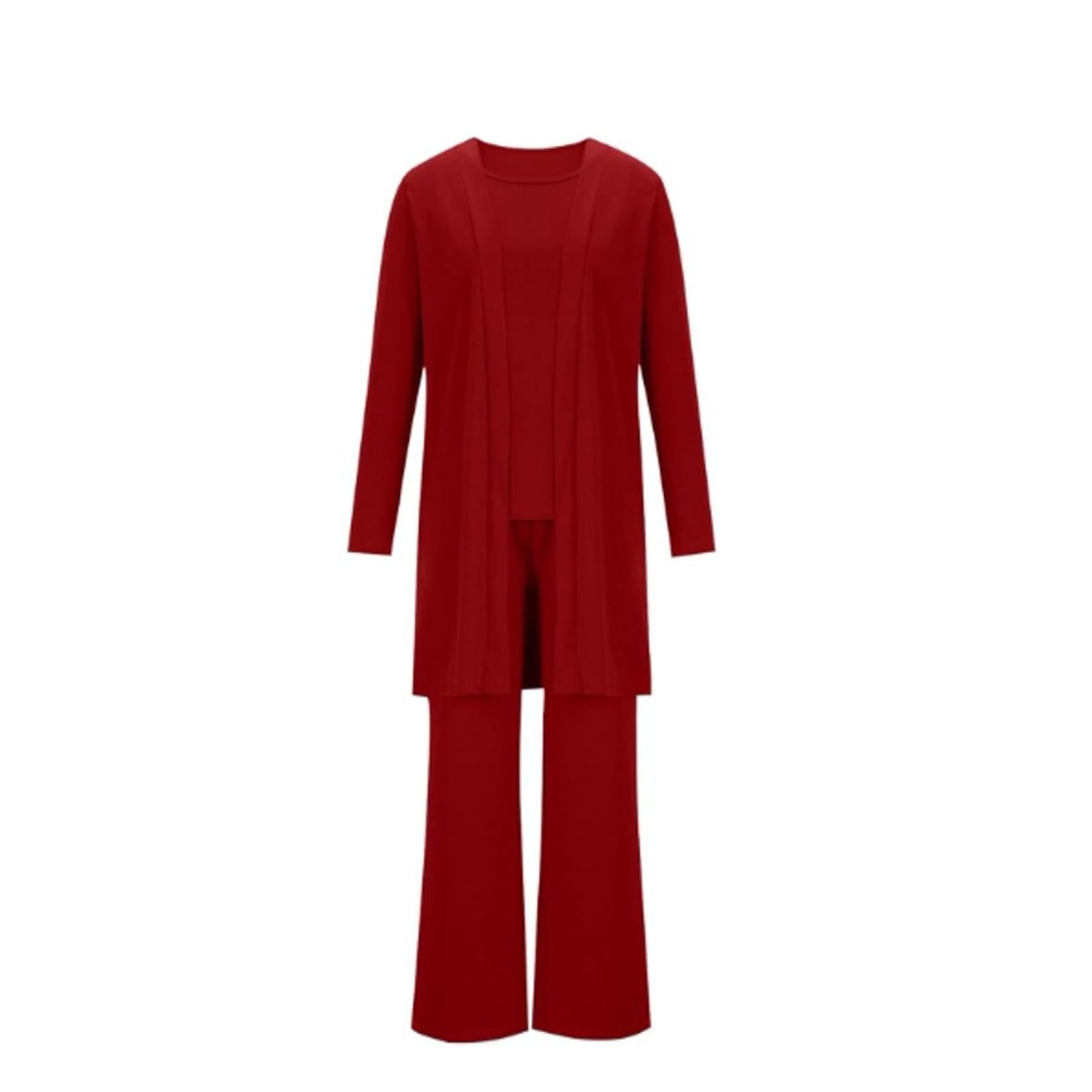 Women's Fashion Casual Outfits Clothes Set 3 Piece Wide Leg Pants Long Sleeve Jacket Cardigan With Solid Color Tank Pants 002334007 Women's Fashion Casual Outfits Clothes Set 3 Piece Wide Leg Pants Long Sleeve Jacket Cardigan With Solid Color Tank Pants 002334007