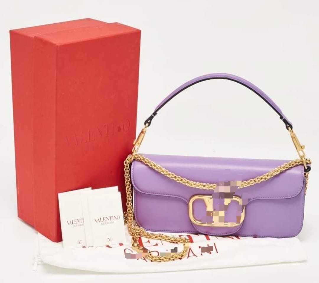 Luxury Purple Leather Loco Flap Shoulder Bag V2121 Luxury Purple Leather Loco Flap Shoulder Bag V2121