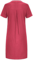 Women Collared Neck Short Sleeve Daily Button Down Shirt Dresses with Pocket     B80963 - TUZZUT Qatar Online Shopping