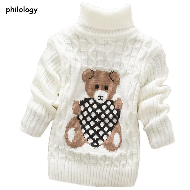 Bear winter boy girl kid thick Knitted bottoming turtleneck shirts 3-4 Years 19372937