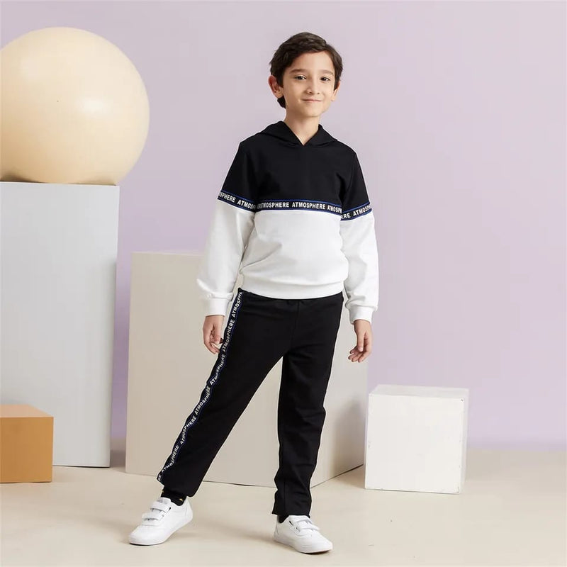 2-piece Kid Boy Letter Print Colorblock Hoodie Sweatshirt and Pants Casual Set 20174872