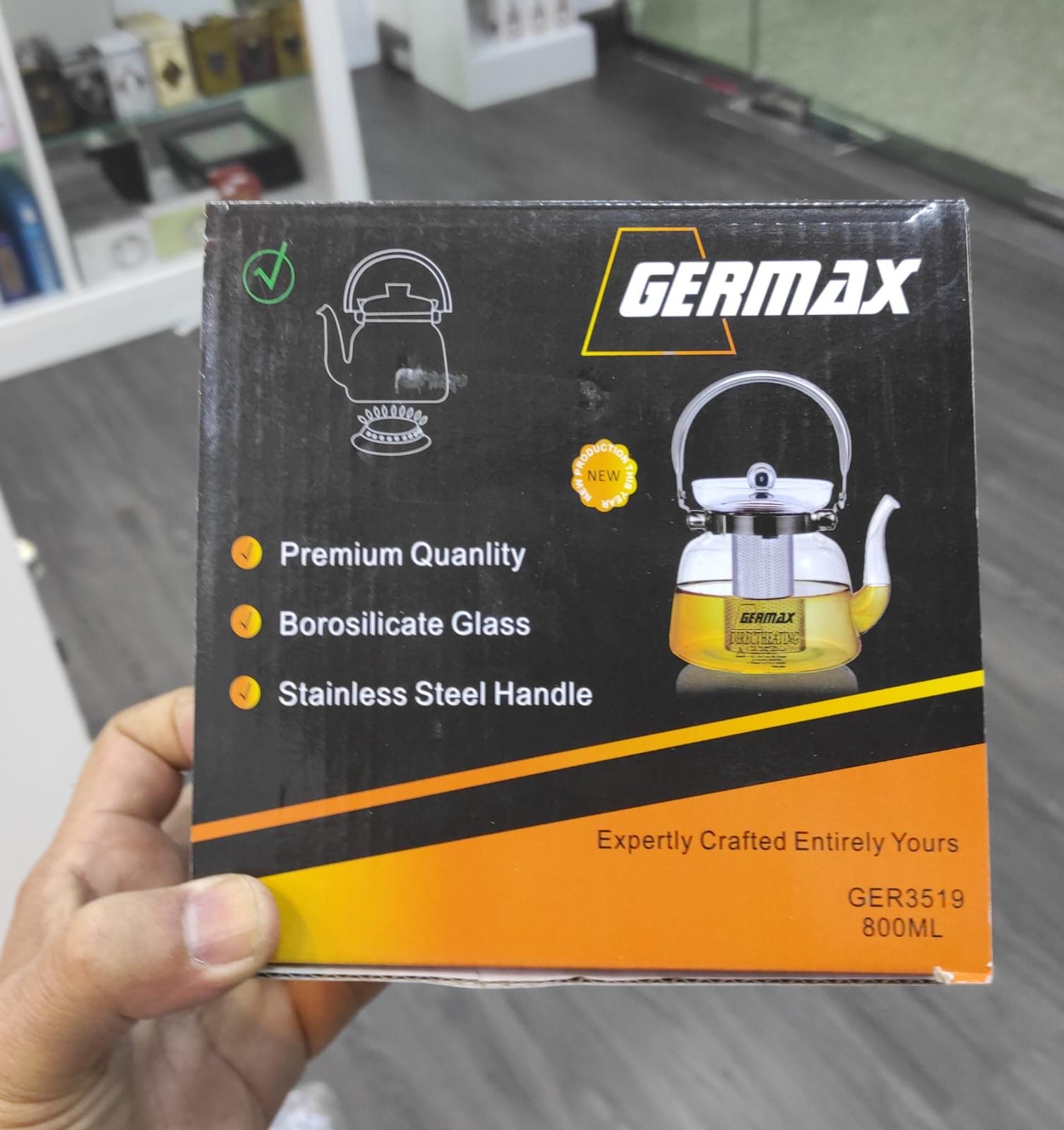 Germax Borosilicate Glass Tea Kettle 800ml GER3519 Germax Borosilicate Glass Tea Kettle 800ml GER3519