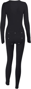 Women's Jumpsuit with Button Long Sleeve Pajamas   S4850828 - TUZZUT Qatar Online Shopping