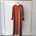 Women's Long Sleeve Solid Color Jalabiya 491063