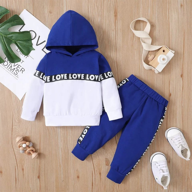 Newborn Baby Girls And Boys Spring Autumn Cotton Long Sleeve With Hat Stitching Ribbon Fashion Sports Suit 3-6M 20040655