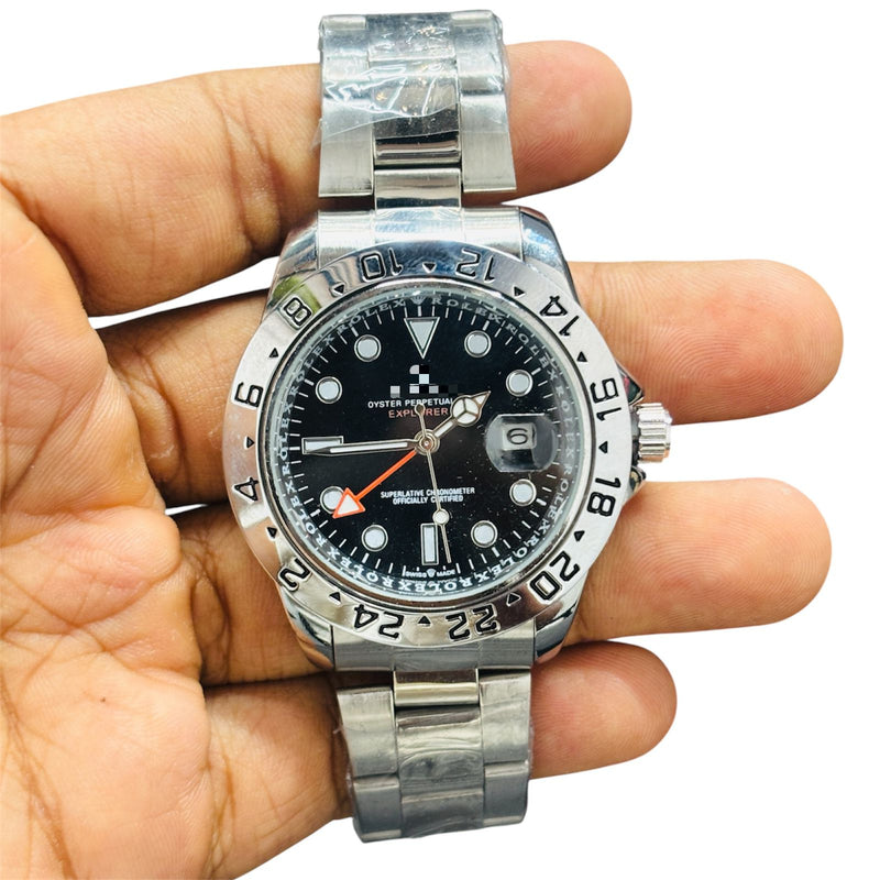 Luxury Date Silver Dial Stainless Men's Watch W8854 - TUZZUT Qatar Online Shopping