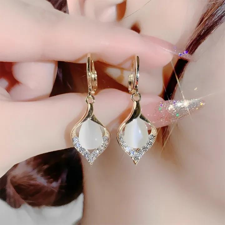 Fashion Personality Opal Dangle Earrings Women's Trendy Temperament Water Drop Earring Wedding Jewelry Birthday Gifts B-279456 Fashion Personality Opal Dangle Earrings Women's Trendy Temperament Water Drop Earring Wedding Jewelry Birthday Gifts B-279456