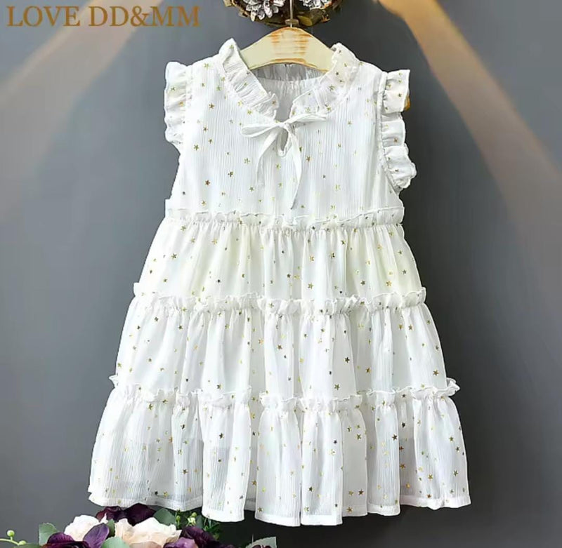 Children Sleeveless Dot Point Star Princess Mesh Dress    843914 - TUZZUT Qatar Online Shopping