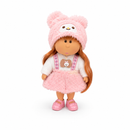 24cm Kids Cute Pink Fluffy Bunny Outfit Doll with Pink Shoes – 3 Years+