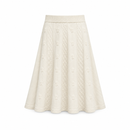 Ivory Textured Knit A-Line Maxi Skirt MC-A43