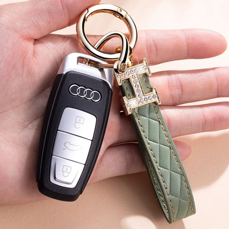 Luxury Diamond Leather Keychain KC32176 Luxury Diamond Leather Keychain KC32176