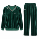 Women’s Emerald Green Velour Top & Trouser Set TTS31314 - 3XL