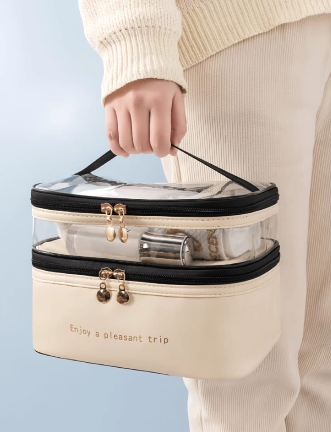 Double Layer Large Capacity Cosmetic Bag DL202 Double Layer Large Capacity Cosmetic Bag DL202