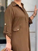 Eid Muslim Dress with Pant Set 2 Piece for Women  Solid Shirt Dresses     S1679400 - TUZZUT Qatar Online Shopping