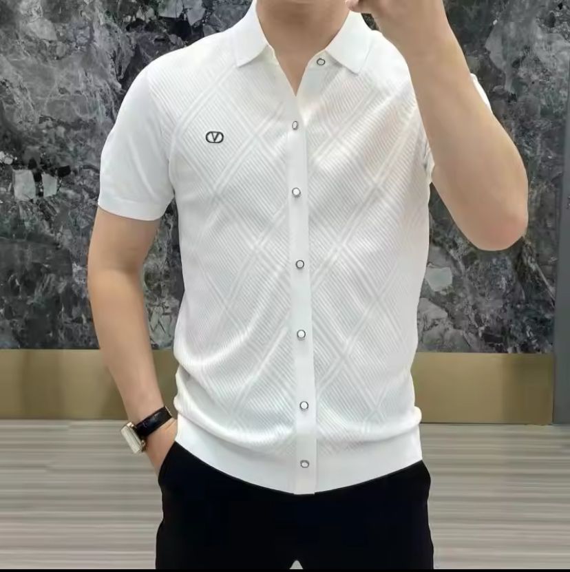 Men's Short Sleeve Shirt, Casual Printed Buttons, Simplicity Split, Fashion 0137100 07 Men's Short Sleeve Shirt, Casual Printed Buttons, Simplicity Split, Fashion 0137100 07