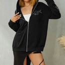 Hoodie New Harajuku Fashion Hoodie Round Neck Loose Letter Hot Diamond Full Zipper Sweater Hip Hop Punk Streetwear S4787235 - Tuzzut.com Qatar Online Shopping