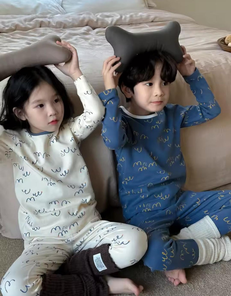 Children Full Print Round Neck Two-piece Pajamas Set   1525267 - TUZZUT Qatar Online Shopping