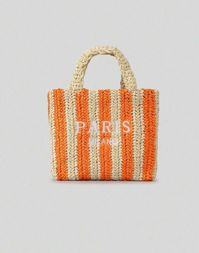 Striped Handmade Straw Bag MP2500 - TUZZUT Qatar Online Shopping