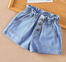 Girl's Light Blue Denim Shorts 1583746 - TUZZUT Qatar Online Shopping