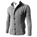 Men's Sweater Slim Fit Cardigan Knitted Single Breasted Button Winter Stand Collar Cardigan S4450721 - Tuzzut.com Qatar Online Shopping