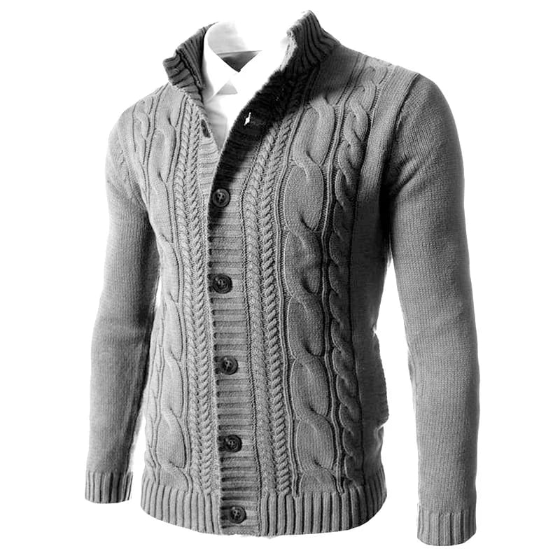 Men's Sweater Slim Fit Cardigan Knitted Single Breasted Button Winter Stand Collar Cardigan S4450721 Men's Sweater Slim Fit Cardigan Knitted Single Breasted Button Winter Stand Collar Cardigan S4450721