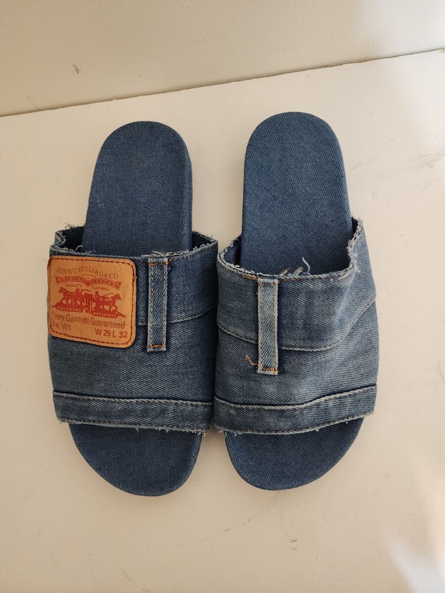Levi's Denim Jeans Flat Front Slide Sandals S5729538