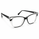 Black and Transparent Rectangular Clear-Lens Glasses-58