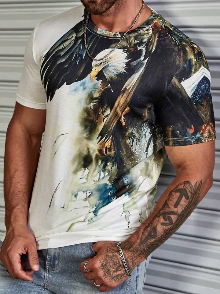 Manfinity Men Eagle Print Tshirt S403722 Manfinity Men Eagle Print Tshirt S403722