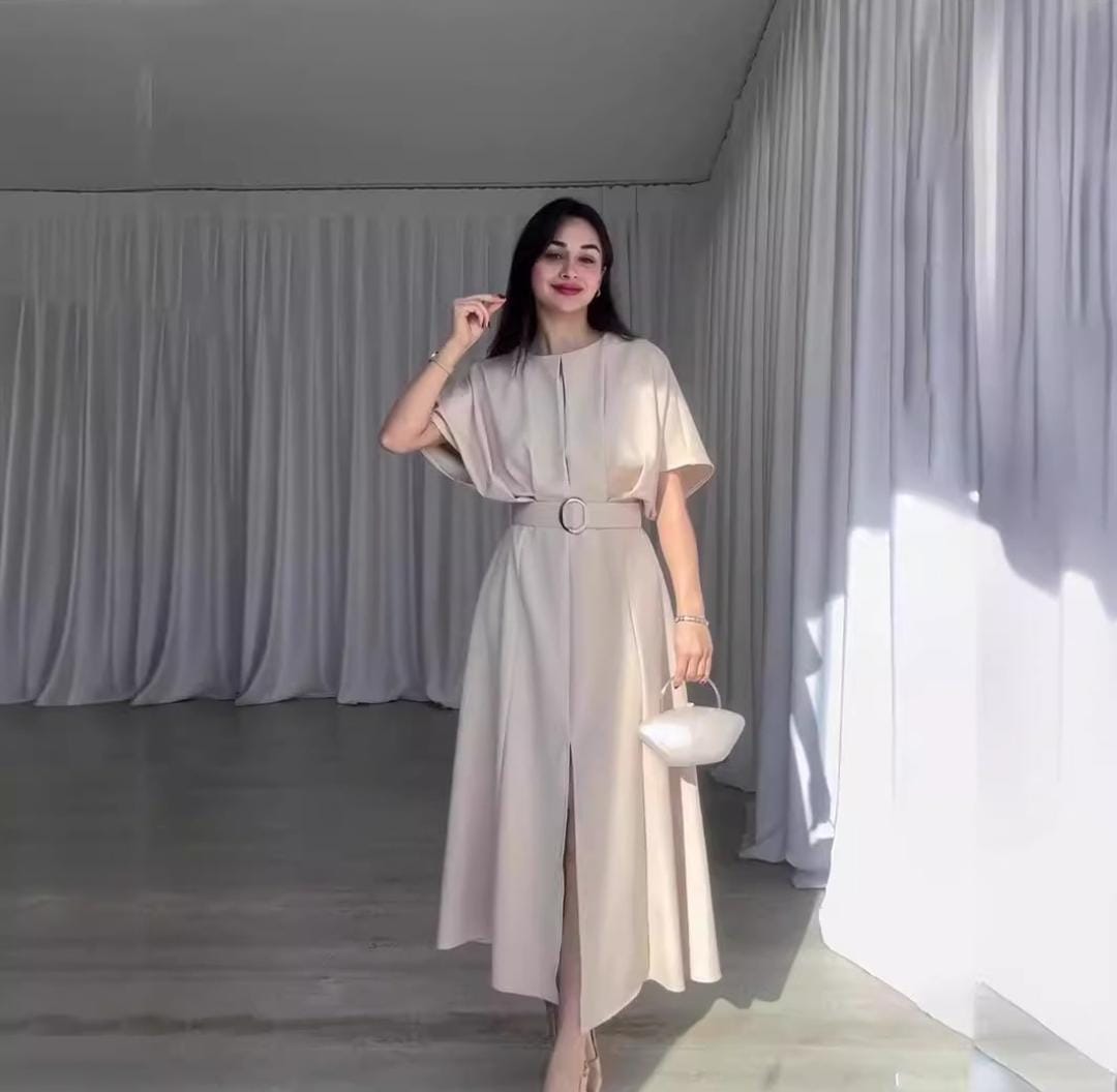 Women Elegant Round Neck Short Sleeve Dress 542496 Women Elegant Round Neck Short Sleeve Dress 542496