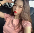 Slim Fit Short Sleeve T-Shirt Crew Neck Top For Women   515089 - TUZZUT Qatar Online Shopping