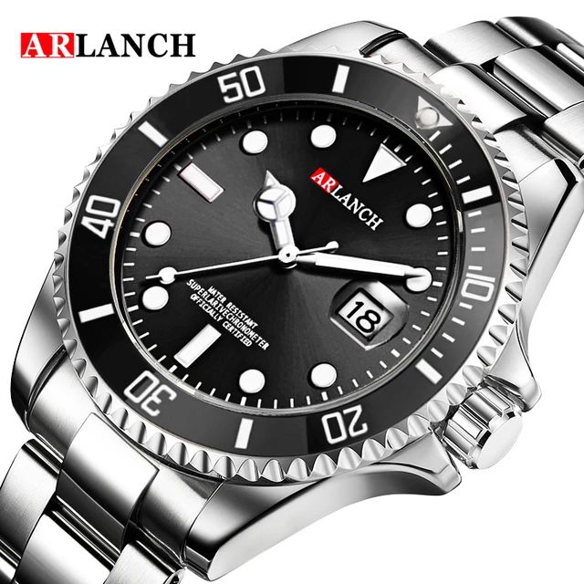 ARLANCH Men's Quartz Watch Top Brand Full Steel Luminous Date Waterproof Sport Business Quartz Watch S4729967 - Tuzzut.com Qatar Online Shopping