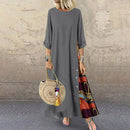 Women's Fashion Print Round Neck Long Dress     B-160038 - TUZZUT Qatar Online Shopping