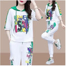 Women's 2 Pcs Short Sleeve Graffiti T-shirt Sets 583100 M - TUZZUT Qatar Online Shopping
