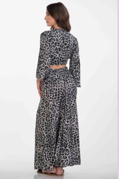 Boho leopard top and pants co-ord MN008754 Boho leopard top and pants co-ord MN008754