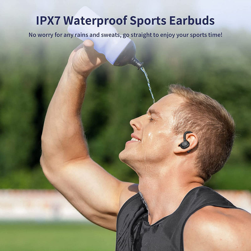 New Sport Waterproof Bluetooth Wireless Bone Conduction Ear-hook Headphone With 2200mAh Charging Case