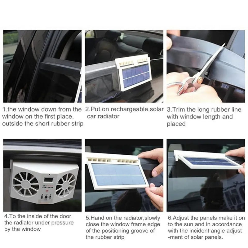 Car Auto Solar Fan Window Cooling Air Vent Vehicle Ventilation Two Hood Auto Exhaust - TUZZUT Qatar Online Shopping