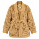 Women’s Camel Plush V-Neck Long-Sleeve Winter Coat 59029 - 2XL