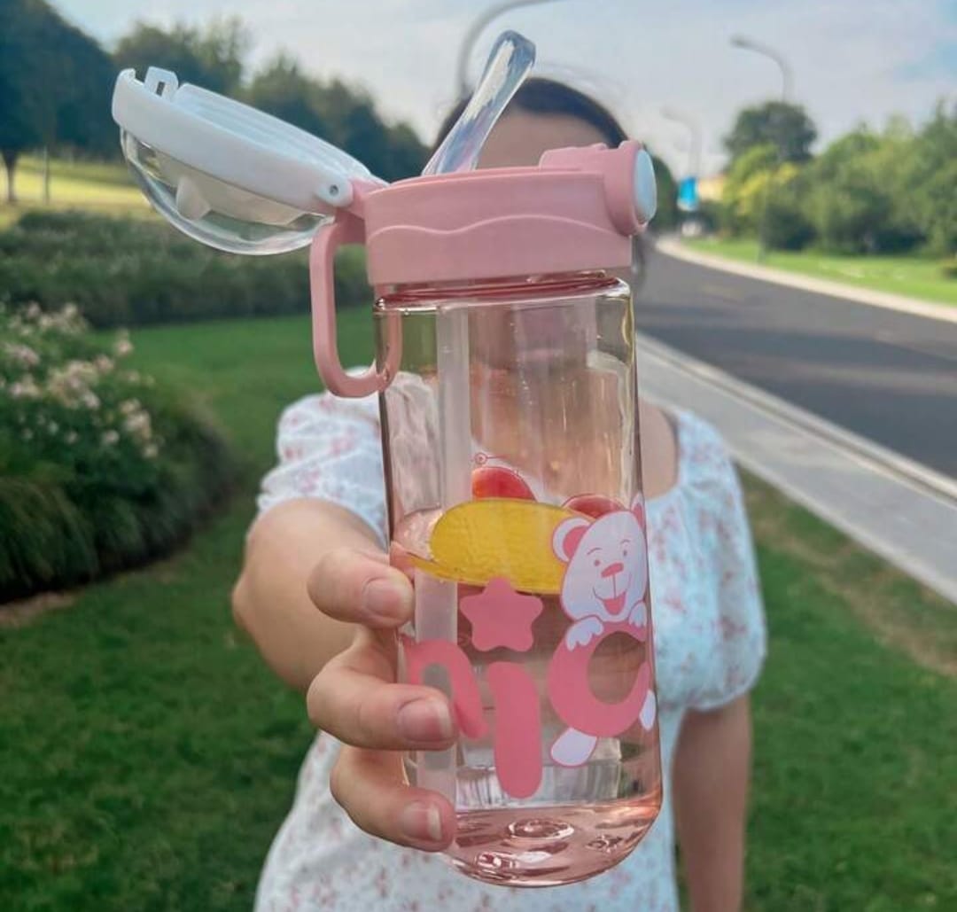 Water Bottle With Straw Cartoon Bear For Kids 1562705 Water Bottle With Straw Cartoon Bear For Kids 1562705