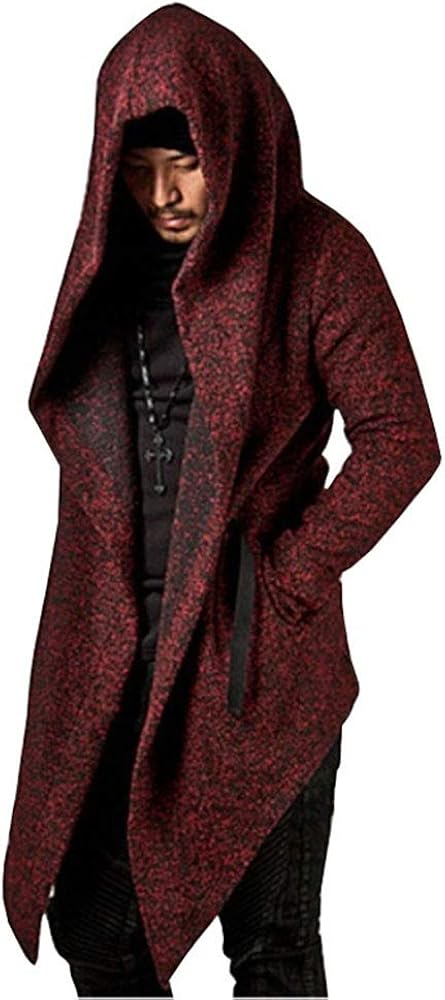 Men's Clothing Long Sleeve Sweatshirt Hoodie Cardigan Hooded Loose Cloak Outerwear   B92440 - TUZZUT Qatar Online Shopping