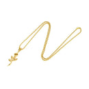 Luxury Stainless Steel Rose Charms Pendant Flower Men Necklace Model-10 - TUZZUT Qatar Online Shopping